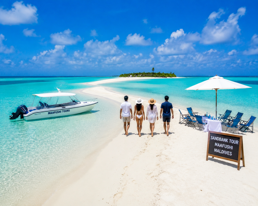 Maldives sandbank tour near Maafushi